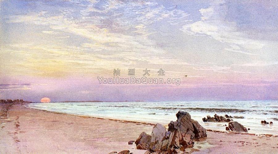 Beach with Rising Sun, New Jersey - 威廉·特罗斯特·理查兹